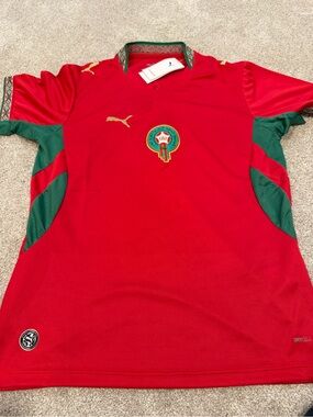Puma men’s 2026 World Cup Morocco home slim fit jersey